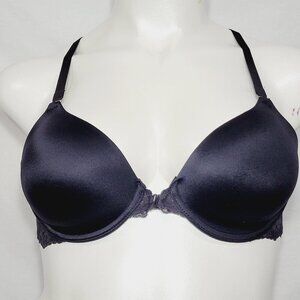 36DD Maidenform 7112 Front Close‎ Lace Trim Underwire Bra Black